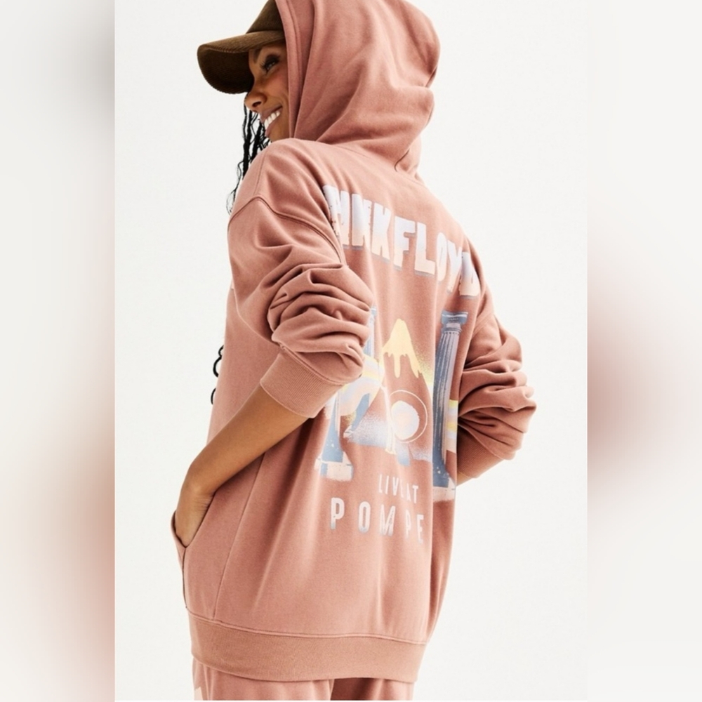 PINK FLOYD Hoodie Graphic "Live at Pompeii" Color Baltic Amber Size S - Picture 2 of 7